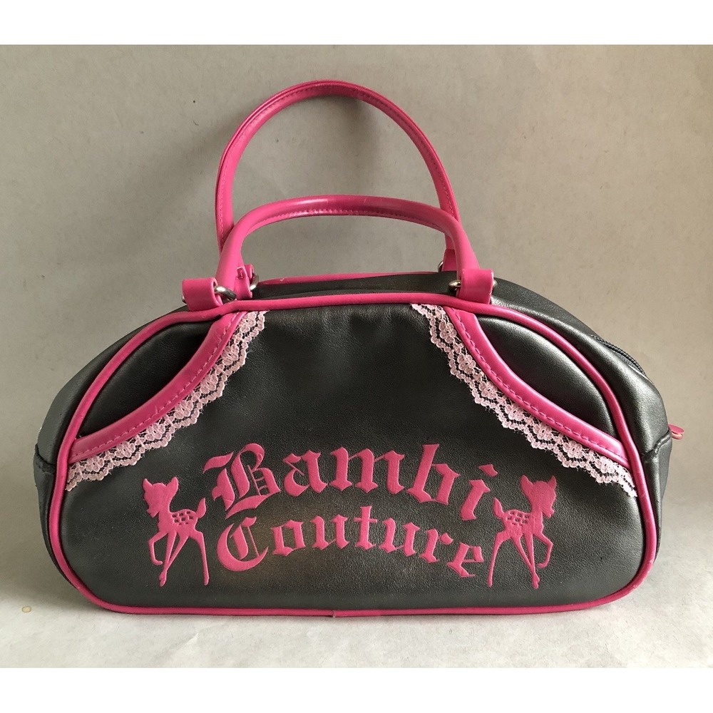 Y2K Bambi Couture Mighty Fine Walt Disney Gray & Pink Purse Paris Hilton